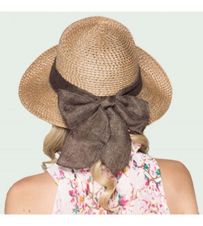 Sun Hats Kekolin Womens Straw Hat Floppy Foldable Roll up Beach Cap Sun Hat - Khaki - CI182ZOD3YM $11.14