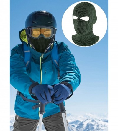Balaclavas 2-Hole Knitted Full Face Cover Ski Mask- Adult Winter Balaclava Warm Knit Full Face Mask for Outdoor Sports - C018...