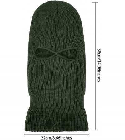Balaclavas 2-Hole Knitted Full Face Cover Ski Mask- Adult Winter Balaclava Warm Knit Full Face Mask for Outdoor Sports - C018...