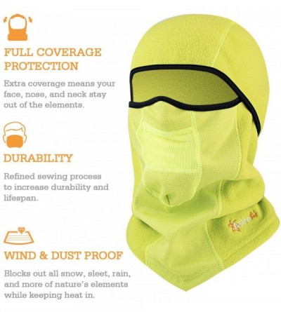 Balaclavas Ski Mask Windproof Balaclava Breathable Face Mask- Neon Yellow - Neon Yellow - CF1924LD758 $7.46