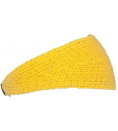 Cold Weather Headbands Womens Headwrap Flower Headband w/Button - Yellow - C2115O2SUFD $12.54