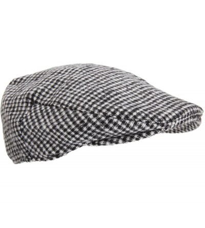 Newsboy Caps Mens Traditional Lined Flat Cap - Dogstooth - CK129KNC7EV $6.17