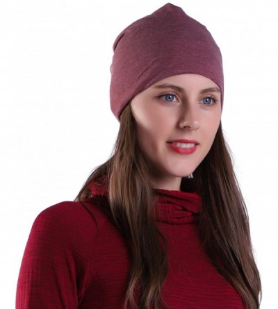 Skullies & Beanies Multifunctional Lightweight Beanies Running - Ruby Wine Melange - CY18S204WE0 $8.03