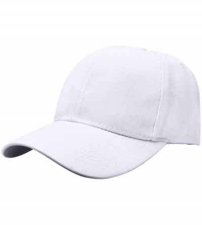 Baseball Caps Plain Baseball Cap Adjustable Back Strap 3 PC - White - CM18C5NMOU0 $12.37