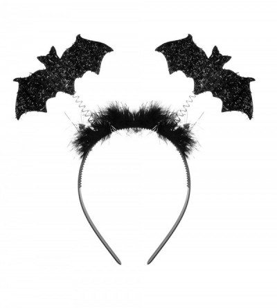 Headbands Black Fashion Headband Springed Two Flying Bat Black Fur - CG18IHKEXK6 $11.68