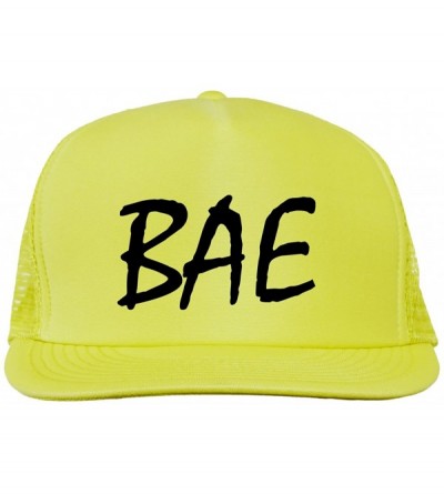 Baseball Caps BAE Bright neon Truckers mesh snap Back hat - Neon Yellow - CY11XGEM1RJ $37.38