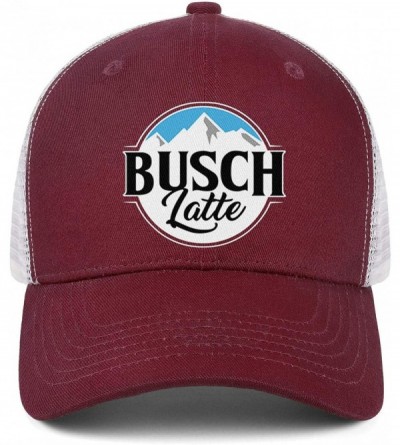 Baseball Caps Unisex Adjustable Busch-Light-Busch-Latte-Baseball Caps Dad Flat Hat - Burgundy-23 - CC18U4XA88W $12.96