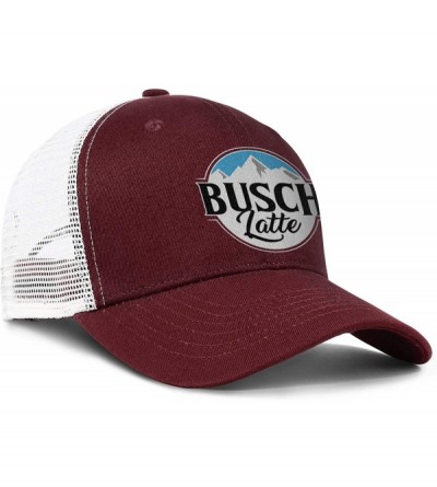 Baseball Caps Unisex Adjustable Busch-Light-Busch-Latte-Baseball Caps Dad Flat Hat - Burgundy-23 - CC18U4XA88W $12.96