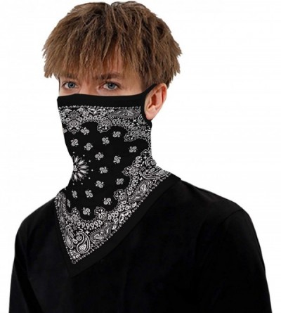 Balaclavas Men Women Neck Gaiter Face Mask Scarf Bandana Ear Loops Rave Outdoor Balaclava for Dust Wind UV Sun Protective - C...