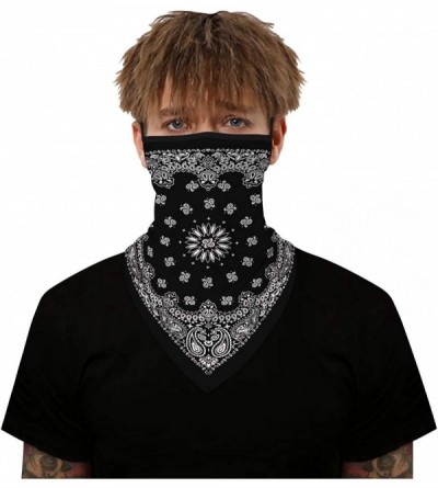 Balaclavas Men Women Neck Gaiter Face Mask Scarf Bandana Ear Loops Rave Outdoor Balaclava for Dust Wind UV Sun Protective - C...