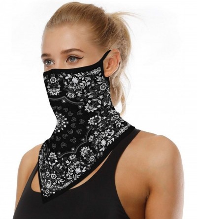 Balaclavas Men Women Neck Gaiter Face Mask Scarf Bandana Ear Loops Rave Outdoor Balaclava for Dust Wind UV Sun Protective - C...