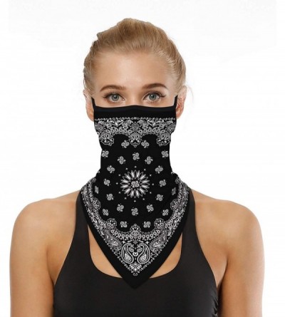 Balaclavas Men Women Neck Gaiter Face Mask Scarf Bandana Ear Loops Rave Outdoor Balaclava for Dust Wind UV Sun Protective - C...