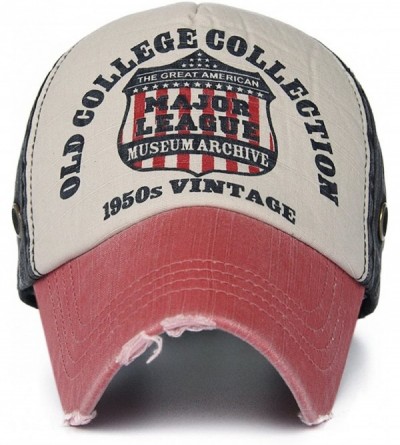 Baseball Caps Distressed Curved Brim Trucker Hat Structured Printed Baseball Cap - Color03 - CX18GOUR22G $28.98