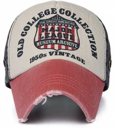 Baseball Caps Distressed Curved Brim Trucker Hat Structured Printed Baseball Cap - Color03 - CX18GOUR22G $14.30