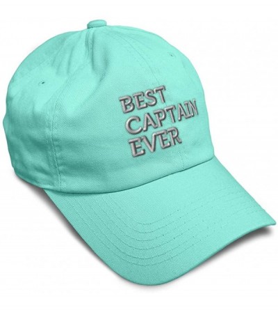 Baseball Caps Custom Soft Baseball Cap Best Captain Ever Embroidery Dad Hats for Men & Women - Mint - CP18AAXZCEE $15.78