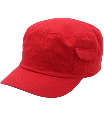 Baseball Caps Cadet Army Cap - Military Cotton Hat - Red2 - C212GW5UUW1 $7.32