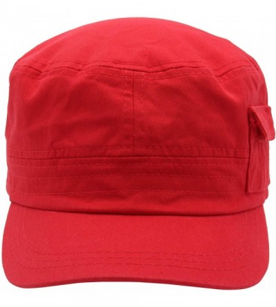 Baseball Caps Cadet Army Cap - Military Cotton Hat - Red2 - C212GW5UUW1 $7.32