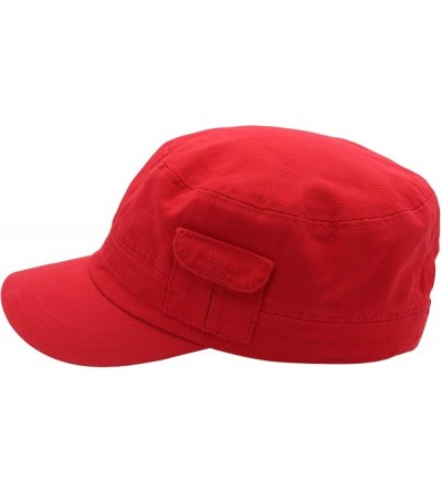 Baseball Caps Cadet Army Cap - Military Cotton Hat - Red2 - C212GW5UUW1 $7.32