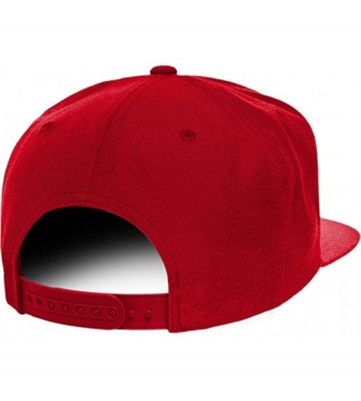 Baseball Caps Number 7 Collegiate Varsity Font Embroidered Flat Bill Snapback Cap - Red - CO12FS7XED1 $16.55