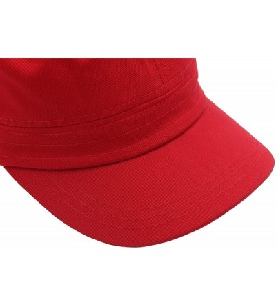 Baseball Caps Cadet Army Cap - Military Cotton Hat - Red2 - C212GW5UUW1 $7.32