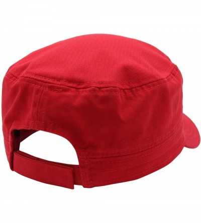 Baseball Caps Cadet Army Cap - Military Cotton Hat - Red2 - C212GW5UUW1 $7.32