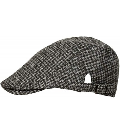 Newsboy Caps Mens Classic English Tweed Flat Cap - Charcoal Check-a - CI11KGSVAHT $9.84
