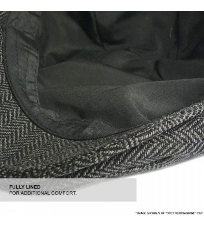 Newsboy Caps Mens Classic English Tweed Flat Cap - Charcoal Check-a - CI11KGSVAHT $9.84