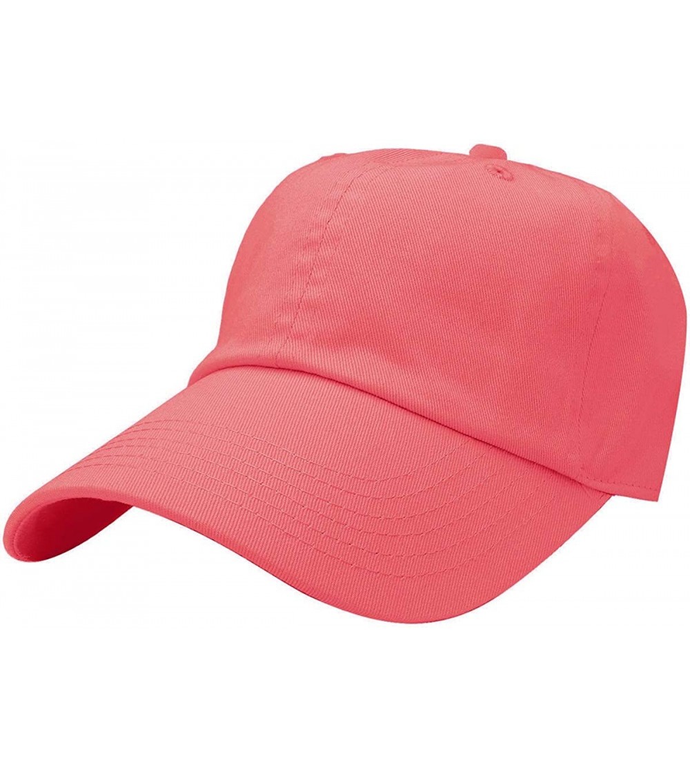 Baseball Caps Classic Baseball Cap Dad Hat 100% Cotton Soft Adjustable Size - Coral - C418XERW520 $10.87