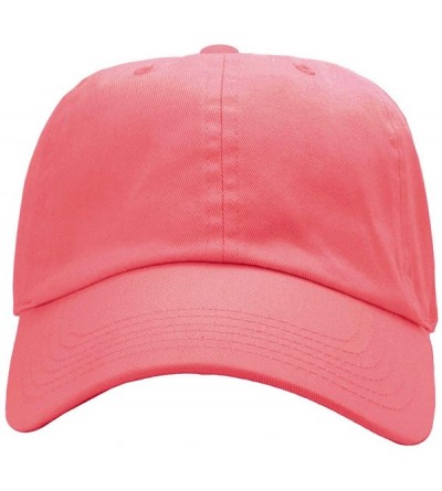 Baseball Caps Classic Baseball Cap Dad Hat 100% Cotton Soft Adjustable Size - Coral - C418XERW520 $10.87