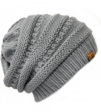 Skullies & Beanies Winter Warm Knitted Infinity Scarf and Beanie Hat - Light Gray_1 - CP18ZTXZO42 $12.69