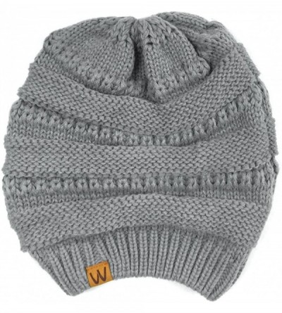 Skullies & Beanies Winter Warm Knitted Infinity Scarf and Beanie Hat - Light Gray_1 - CP18ZTXZO42 $12.69