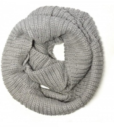 Skullies & Beanies Winter Warm Knitted Infinity Scarf and Beanie Hat - Light Gray_1 - CP18ZTXZO42 $12.69