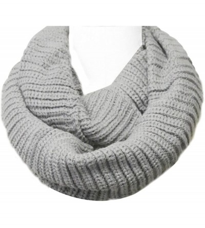 Skullies & Beanies Winter Warm Knitted Infinity Scarf and Beanie Hat - Light Gray_1 - CP18ZTXZO42 $12.69