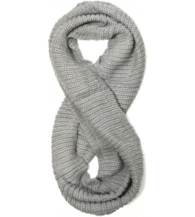 Skullies & Beanies Winter Warm Knitted Infinity Scarf and Beanie Hat - Light Gray_1 - CP18ZTXZO42 $12.69