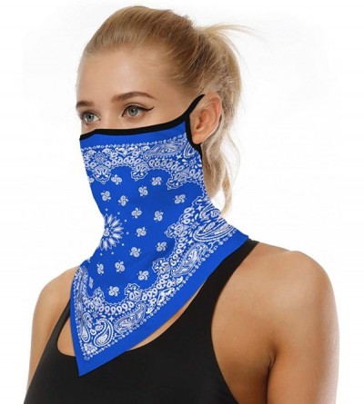 Balaclavas Women/Men Scarf Outdoor Headwear Bandana Sports Tube UV Face Mask for Workout Yoga Running - Print Blue - CU198746...