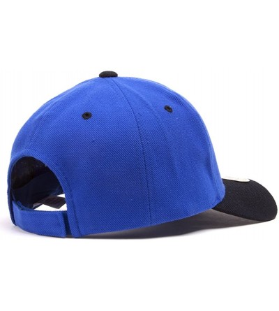 Baseball Caps 12-Pack Adjustable Baseball Hat - Royal/Black - CZ127DPU4YX $28.88