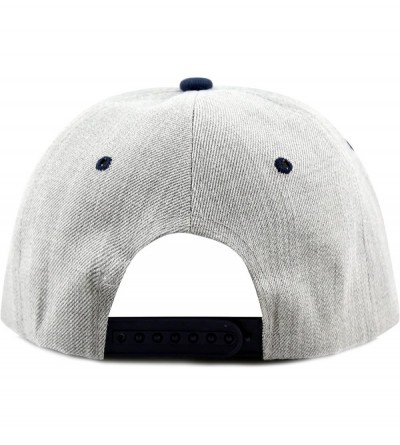 Baseball Caps 1300hg Plain Heather Grey Snapback Cap - Navy - CD126FW6OCL $10.87