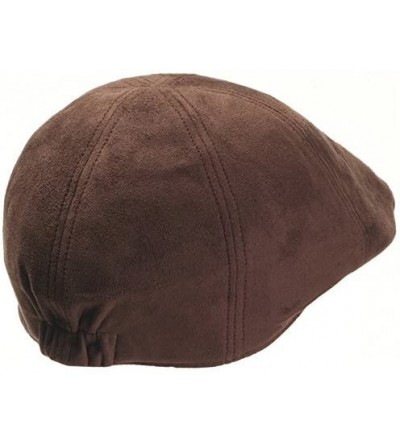 Baseball Caps Simple Suede Feel Soft Ivy Cap Cabbie Newsboy Beret Gatsby Flat Driving Hat - Darkbrown - CM129DH9TCR $28.50