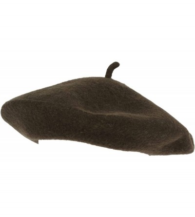 Berets Wool French Beret for Men and Women in Plain Colours - Khaki - C018R2AEGDC $11.43