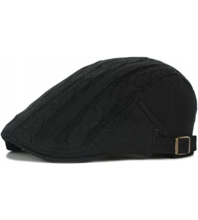 Newsboy Caps 2 Pack Men's Cotton Flat Cap Ivy Gatsby Newsboy Cabbie Caps Hunting Hat - Dark Grey/Black - CV187IO6OYE $16.99