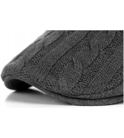 Newsboy Caps 2 Pack Men's Cotton Flat Cap Ivy Gatsby Newsboy Cabbie Caps Hunting Hat - Dark Grey/Black - CV187IO6OYE $16.99