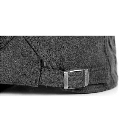 Newsboy Caps 2 Pack Men's Cotton Flat Cap Ivy Gatsby Newsboy Cabbie Caps Hunting Hat - Dark Grey/Black - CV187IO6OYE $16.99