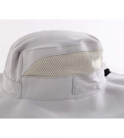 Sun Hats Men's Outdoor Mesh Boonie Sun Hat Wide Brim UV Protection Fishing Hat - Gray - C918DMKEXWR $16.05