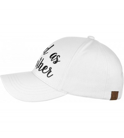 Baseball Caps Women's Embroidered Quote Adjustable Cotton Baseball Cap- Tired As A Mother- White - CU180Q9HSKW $11.47