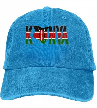 Baseball Caps 2 Pack Vintage Baseball Cap- Unisex Kenya Text with Map Kenyan Flag Adjustable Baseball Hats Dad Hat - Blue - C...