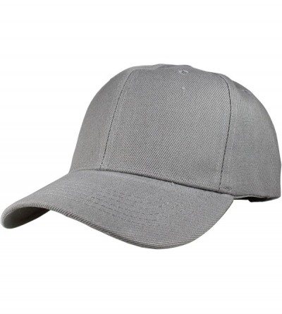 Baseball Caps Plain Blank Baseball Caps Adjustable Back Strap Wholesale Lot 6 Pack - Light Gray - C118E923N9Z $17.54