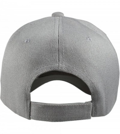 Baseball Caps Plain Blank Baseball Caps Adjustable Back Strap Wholesale Lot 6 Pack - Light Gray - C118E923N9Z $34.16
