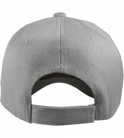 Baseball Caps Plain Blank Baseball Caps Adjustable Back Strap Wholesale Lot 6 Pack - Light Gray - C118E923N9Z $17.54