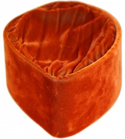 Skullies & Beanies African Native Hat Foldable Velvet Hat - Orange - CK185N4U00S $45.82