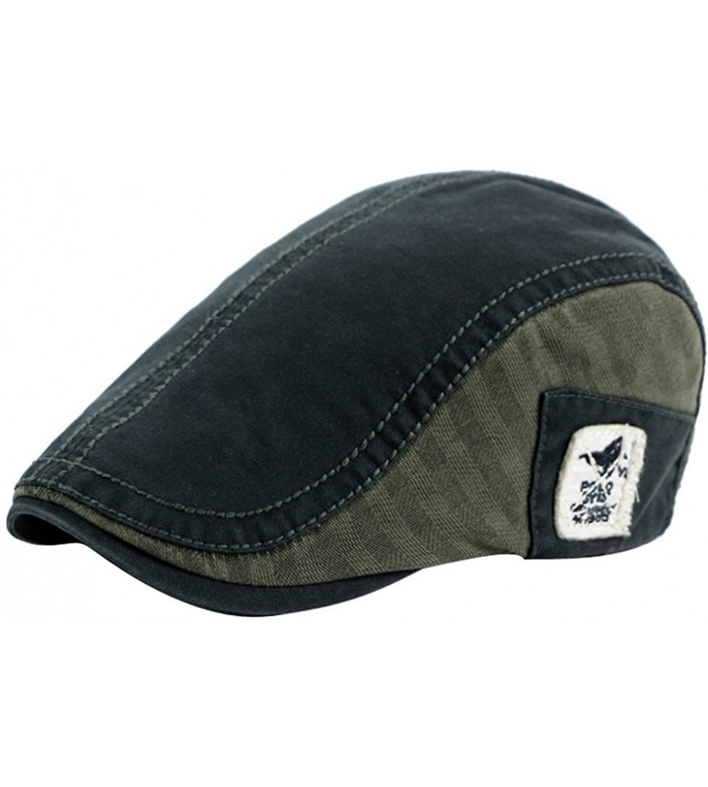 Newsboy Caps Men's Cotton Blend Newsboy Cap Driving Golf Flat Hat - Color 3 - CS12NE2MY4A $15.70